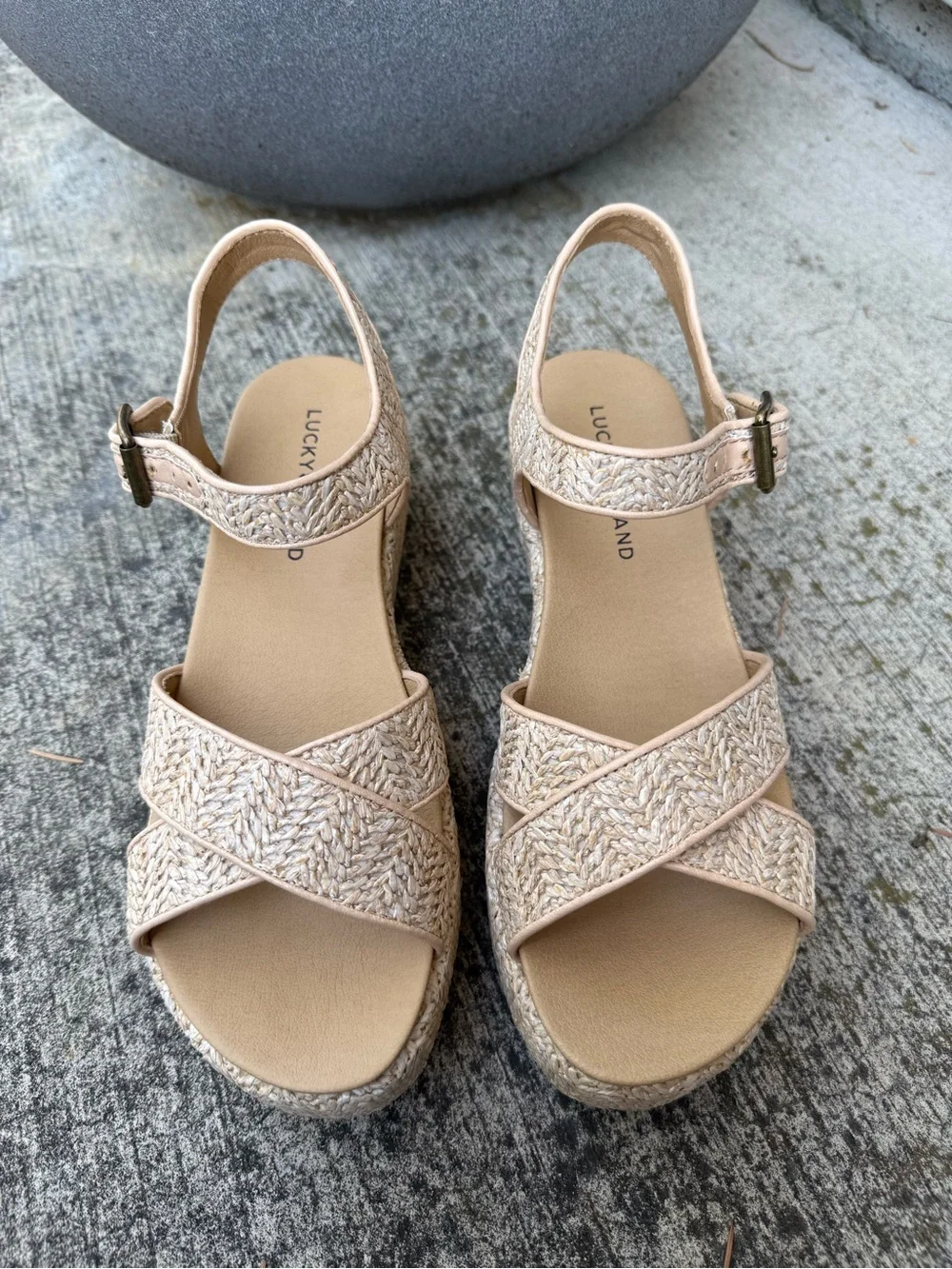 Lucky Brand Lunar Coastal Sandal Platform Espadrille Wedge in Natural Beige - 8